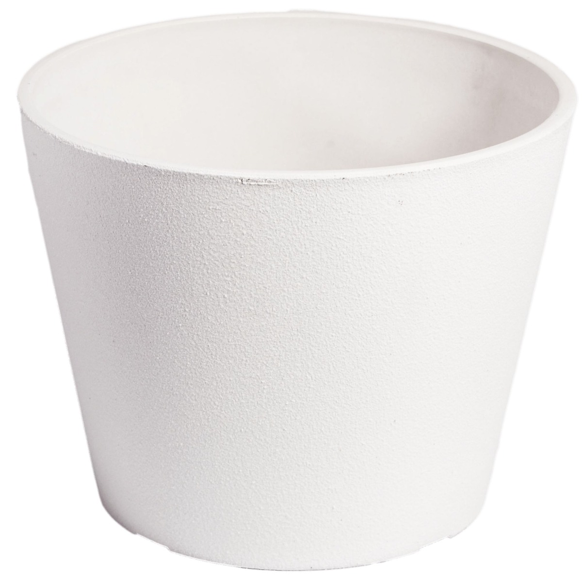9720025_8 Rendered White Planter Pot 25cm - Image 1