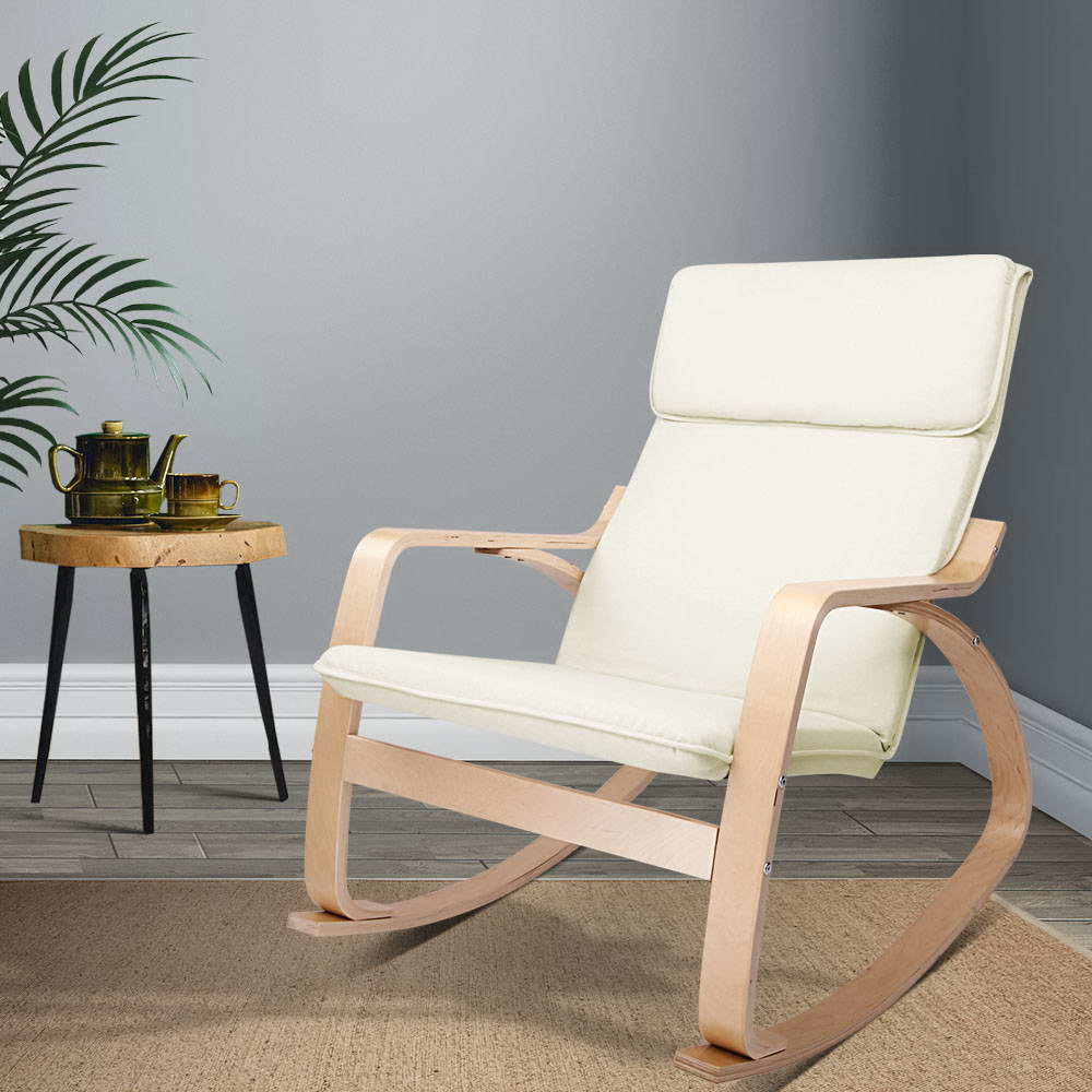 ARMCHAIR-01-BG-202502281212-00 Artiss Rocking Armchair Nursing Bentwood Aero - Image 1