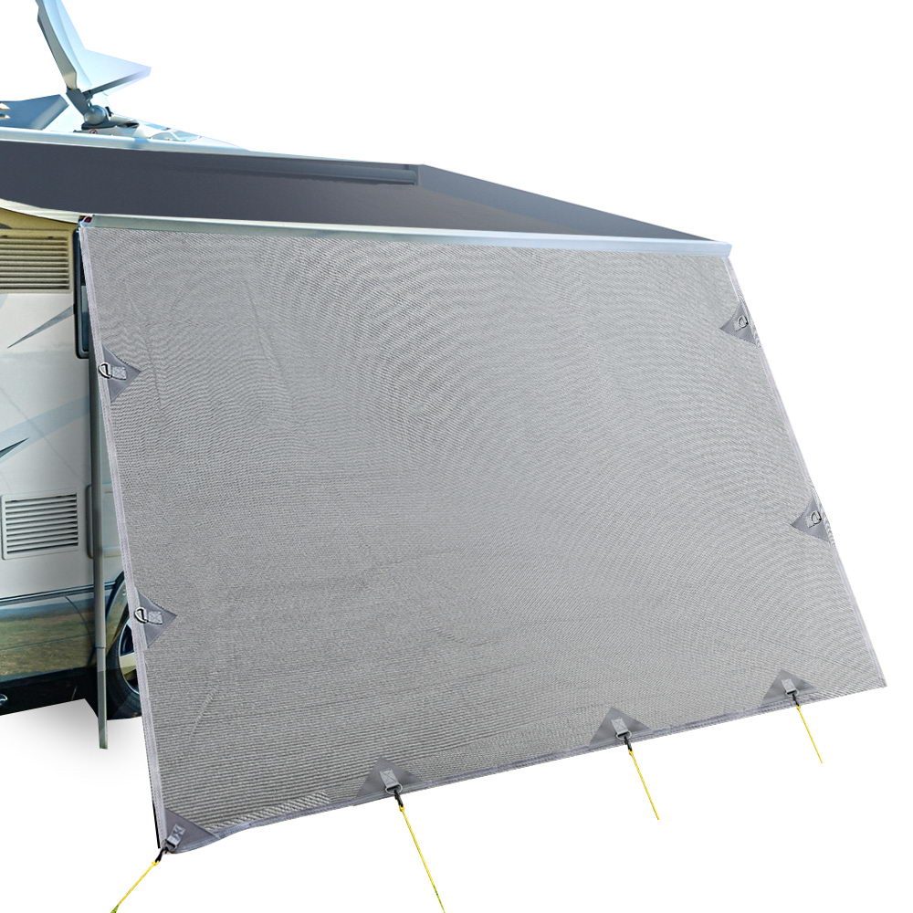 AWN-CV-B-SS-52-00 Caravan Privacy Screen Roll Out Awning 5.2x1.95M End Wall Side Sun Shade Grey - Image 1