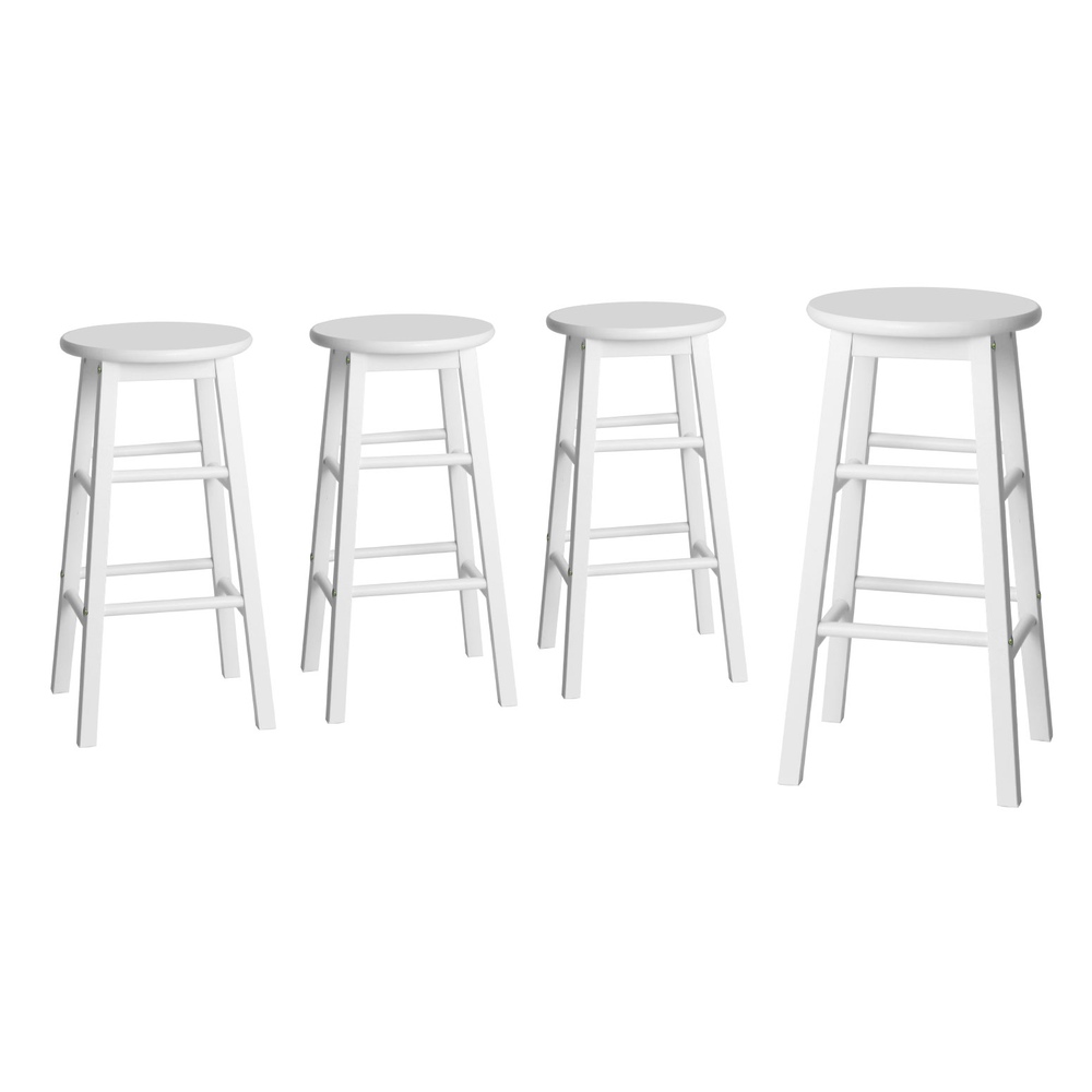 BA-G-7033-WHX4-202503041126-00 Artiss 4x Bar Stools Round Chairs Wooden White - Image 1