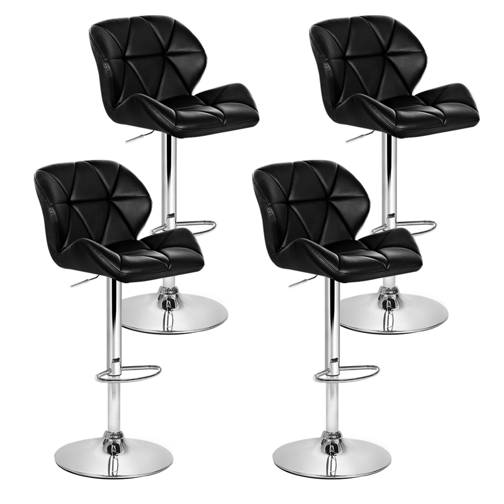 BA-K-717A-BKX4-202503051326-00 Artiss 4x Bar Stools Gas Lift Padded Leather Black - Image 1