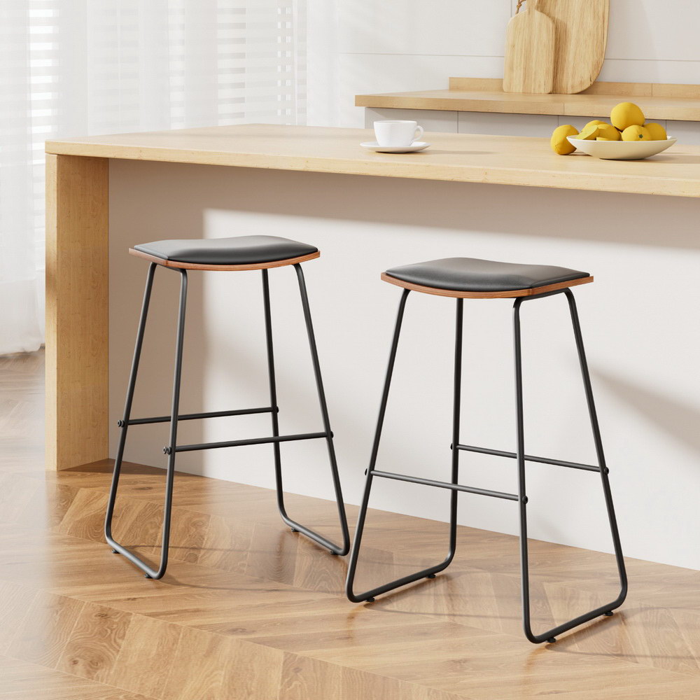 BA-TW-9078-BKX2-202502281014-00 Artiss Bar Stools Kitchen Counter Stools Metal Chairs x2 - Image 1