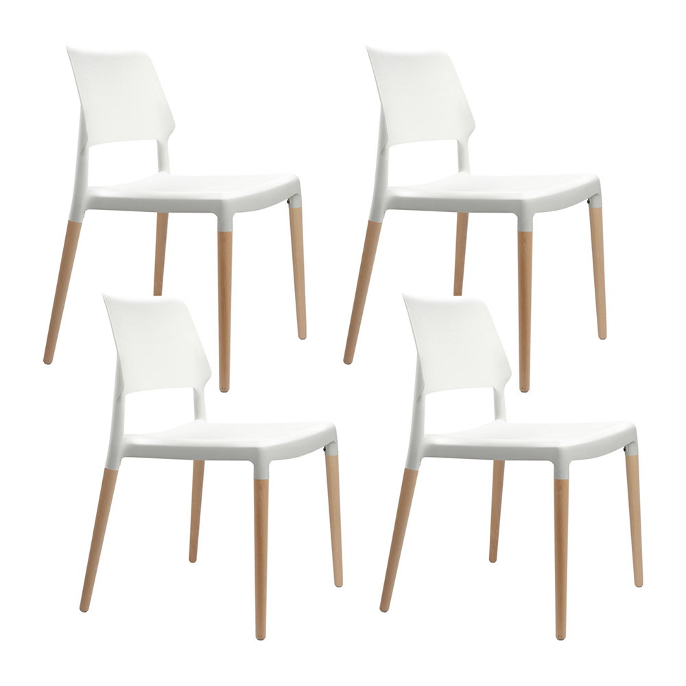 BA-TW-M2503-086-WHX4-202502281134-07 Artiss Dining Chairs Set of 4 Plastic Wooden Stackable White - Image 1