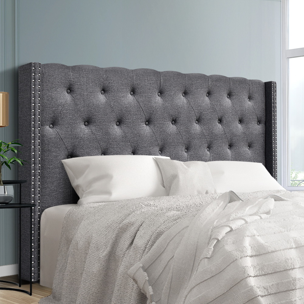 BFRAME-H-LUCA-K-GY-202502281400-00 Artiss Bed Head Headboard King Size Fabric - LUCA Grey - Image 1