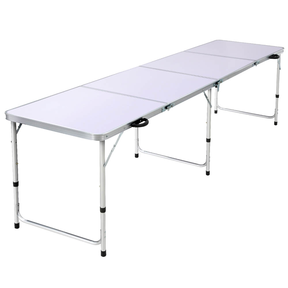 CAMP-B-T-MDF-240-61512-00 Weisshorn Folding Camping Table 240CM Portable Outdoor Picnic BBQ Aluminium Desk - Image 1