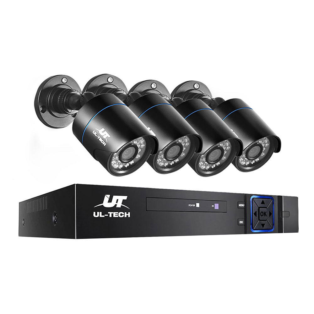 CCTV-8C-4B-BK-12388-00 UL-tech CCTV Security System 8CH DVR 4 Cameras 1080p - Image 1