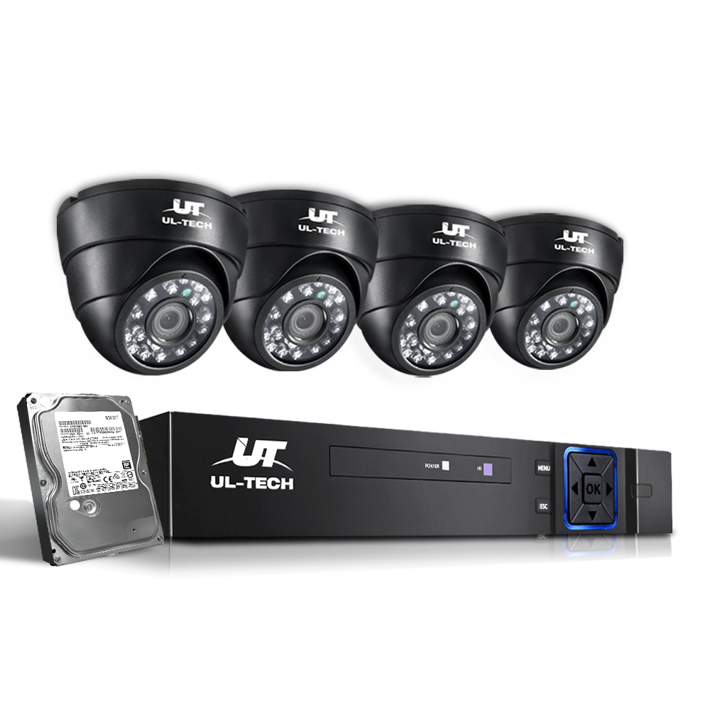 CCTV-8C-4D-BK-2T-16702-00 UL-tech CCTV Security System 8CH DVR 4 Cameras 2TB Hard Drive - Image 1