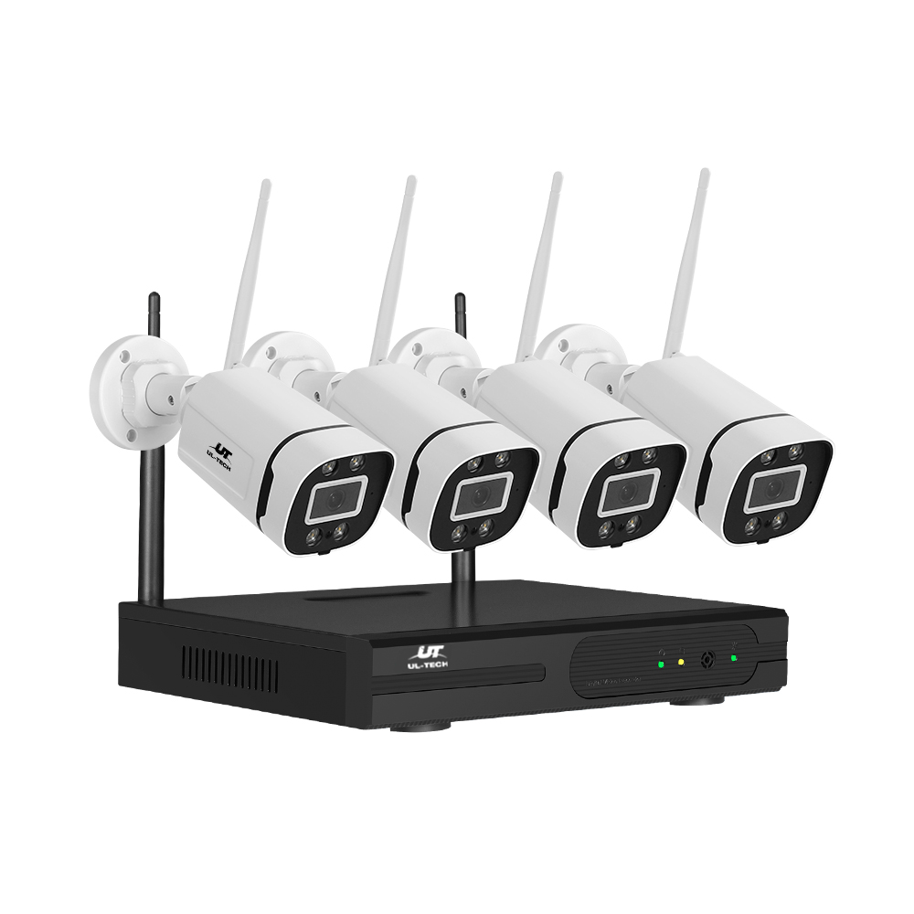CCTV-WF-CLA-8C-4P-61482-00 UL-tech Wireless CCTV Security System 8CH NVR 3MP 4 Square Cameras - Image 1