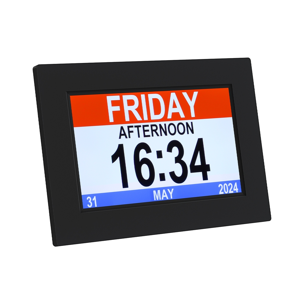 DDC-8INCH-BK-185527-00 Artiss 8" Digital Day Clock Calendar Alarm Black - Image 1