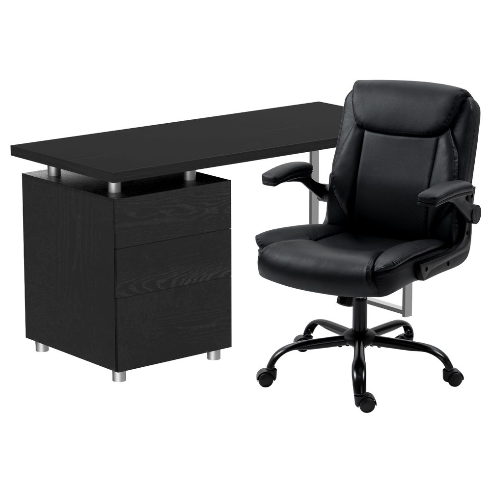 DESK-140M-CHAIR-7023-BK-202503211020-00 Artiss Computer Desk Executive Office Chairs Sets Black - Image 1
