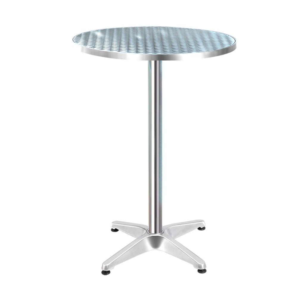FF-TABLE-AL60-70110-00 Gardeon Outdoor Bar Table Adjustable Aluminium Round 70/110cm - Image 1