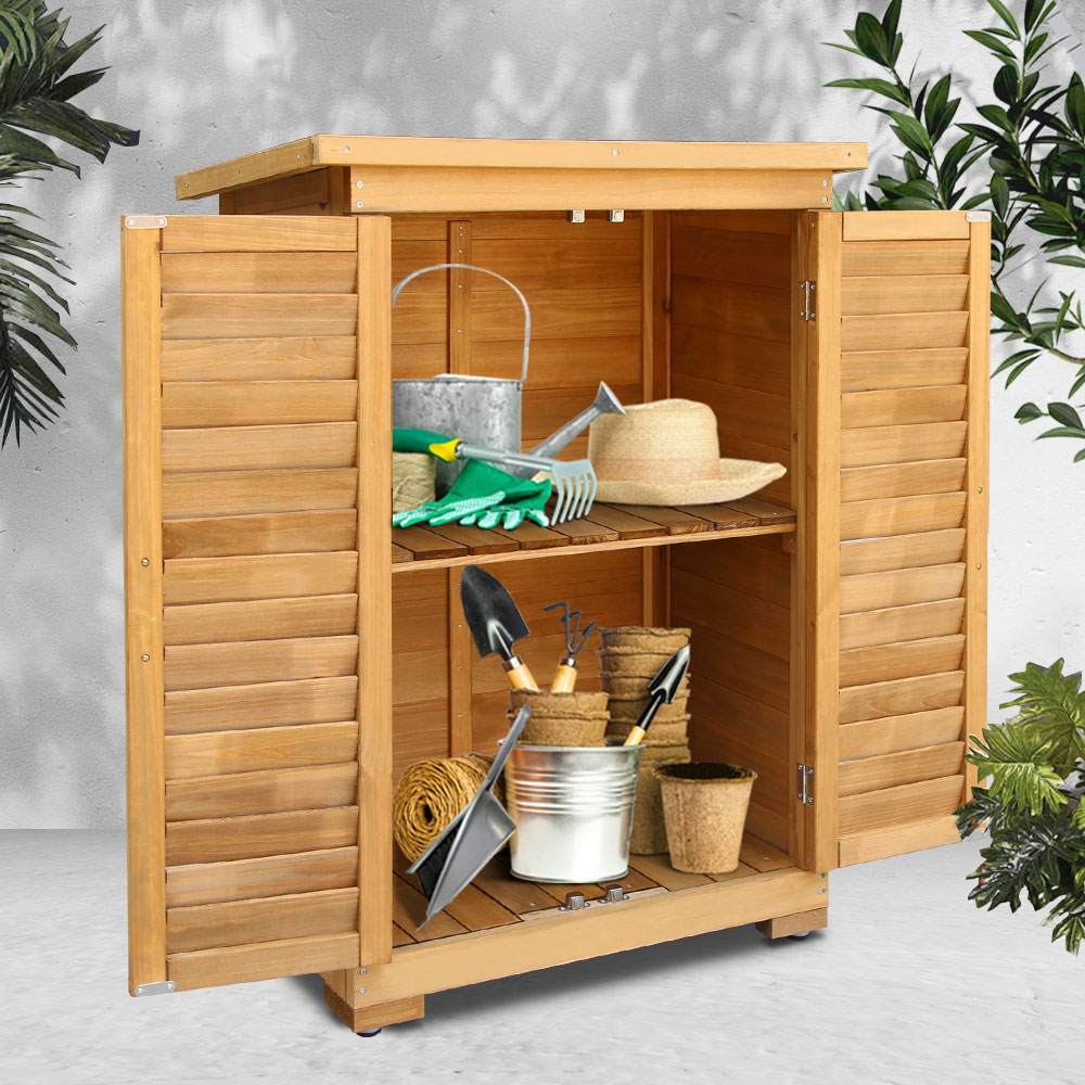 FF-WD-SB-95-8532-08 Gardeon Portable Wooden Garden Storage Cabinet - Image 1