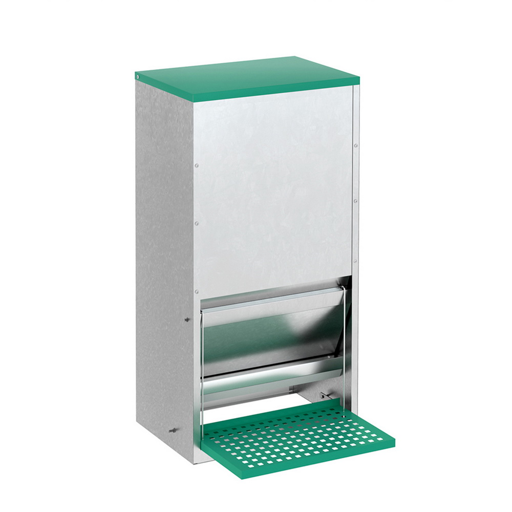 FIK-FEEDER-STEEL-30L-GR-183787-00 Giantz Automatic Chicken Feeder Port Coop Chick Poultry Treadle Self Opening - Image 1