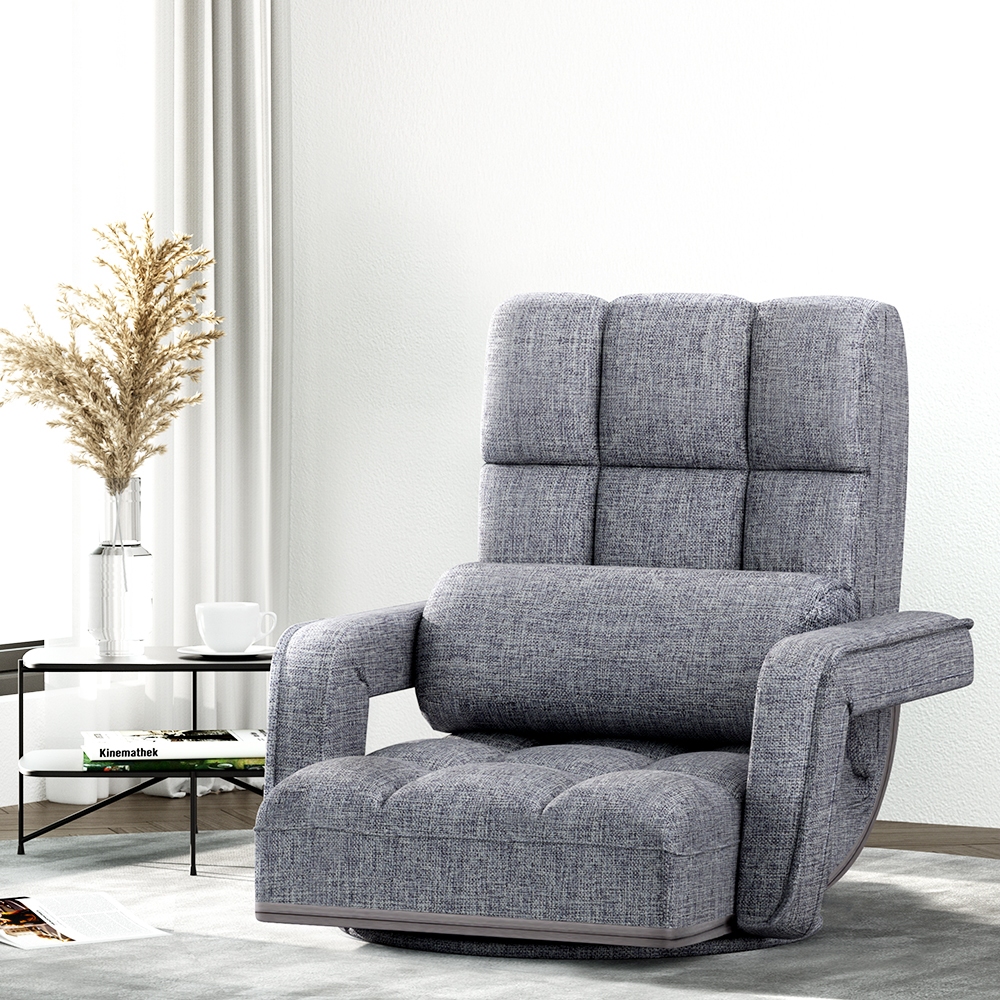 FLOOR-0163-GY-202502281250-00 Artiss Floor Chair Lounge Sofa Swivel Grey - Image 1