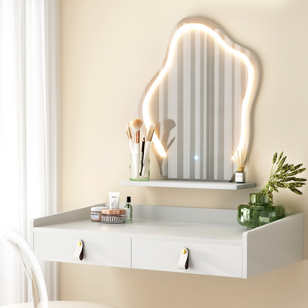 FUR-W-DRESS06-LED-WH-173840-04 Artiss Dressing Table Floating LED White Daphne - Image 1