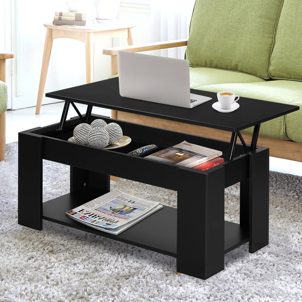 FURNI-G-COF-LIFT-BK-202502281346-00 Artiss Coffee Table Lift-top Coffee Table Black - Image 1