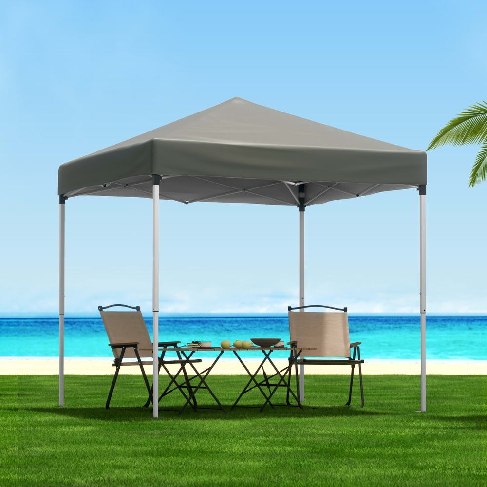 GAZEBO-T-2X2-F-EC-GR-197369-06 Instahut Gazebo 2x2m Outdoor Patio Garden Marquee Shade Grey - Image 1