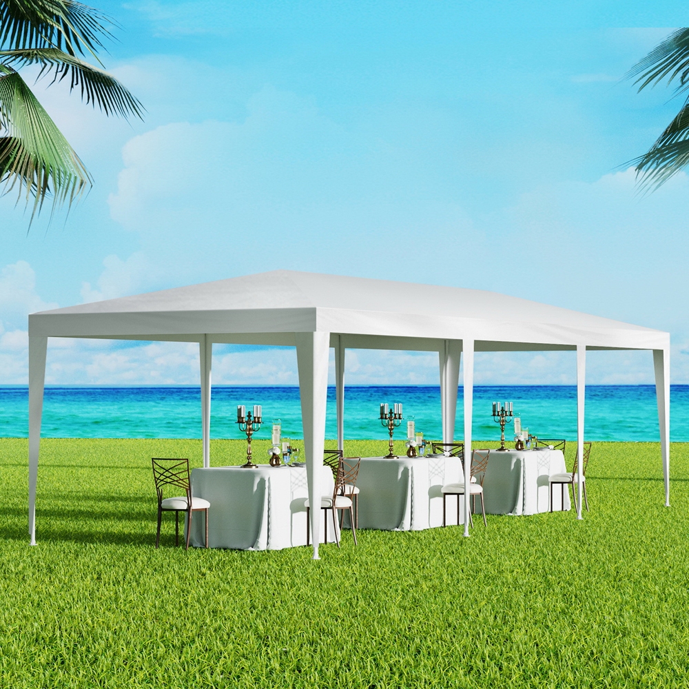 GAZEBO-WED-T-FG-3X9-WH-145661-06 Instahut Gazebo 3x9 Wedding Party Marquee Tent Outdoor Event Camping Shade White - Image 1