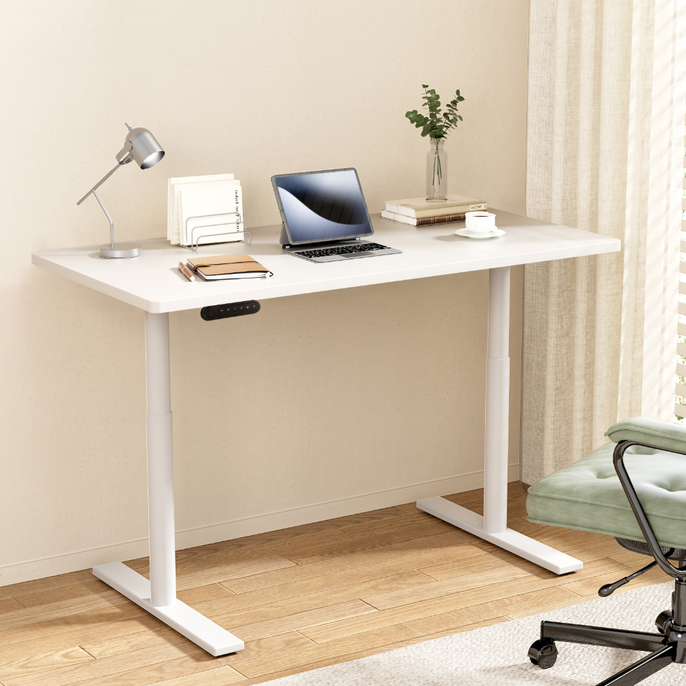 HASD-B-M10-WHDF-WHDB-140-202502281052-00 Artiss Standing Desk Motorised Electric Dual Motor 140CM White - Image 1