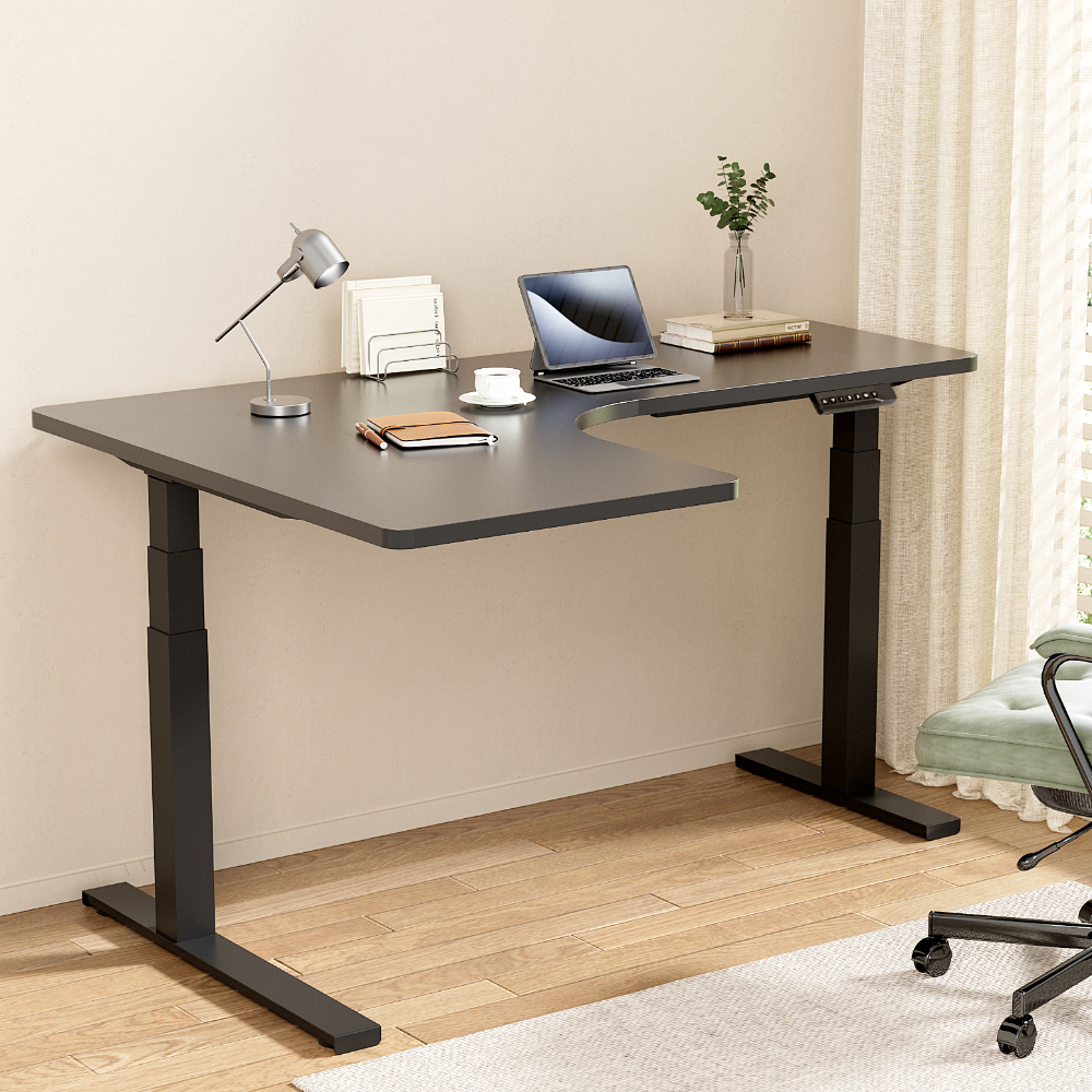 HASD-B-M70-BK-160-202502281052-00 Artiss Standing Desks L-shape Motorised 160CM Black - Image 1