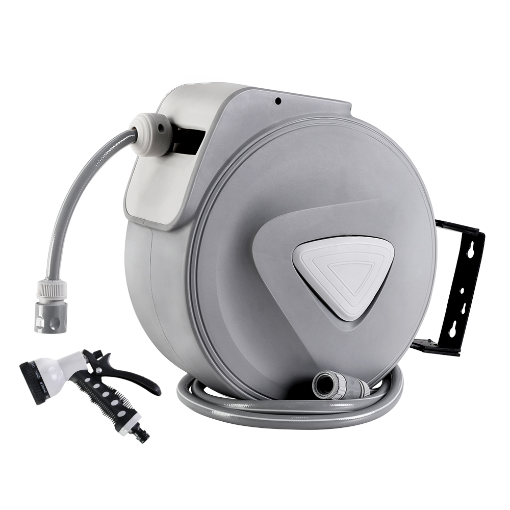 HR-WA-AUTO-30M-PLS-00 Water Hose Reel 30M Retractable Garden Auto Rewind Spray Gun - Image 1