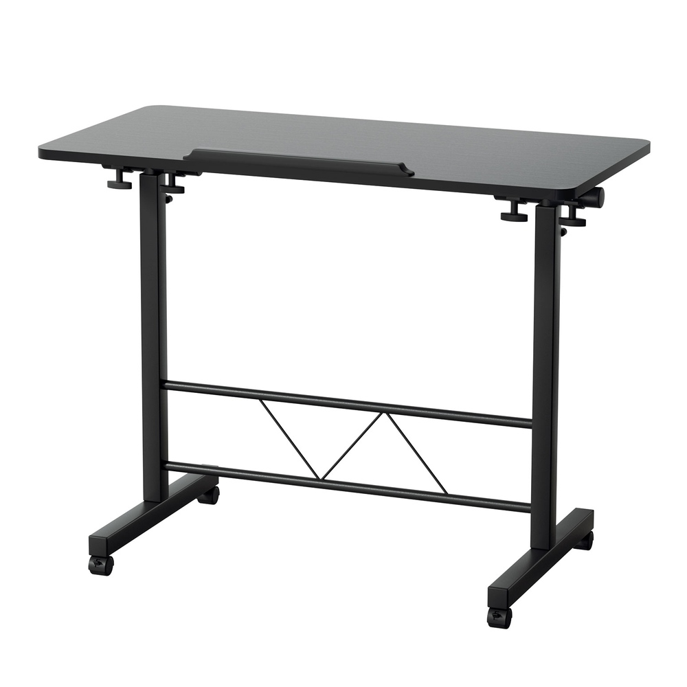 LA-DESK-80T-BK-150690-00 Artiss Laptop Desk Table Height Adjustable Wooden Bed Side Tables 80CM Black - Image 1