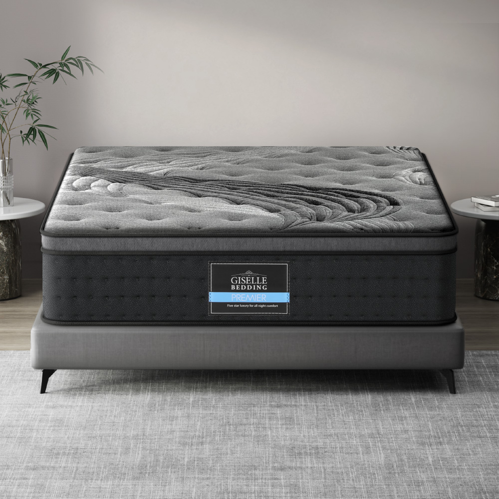 MATTRESS-BLACK-DOUBLE-12703-07 Giselle Bedding 34cm Mattress Bamboo Cover Double - Image 1