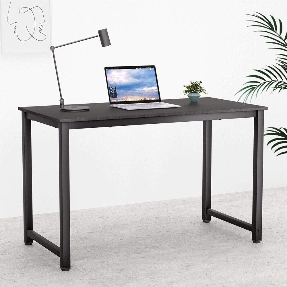 MET-DESK-120-BK-183376-06 Artiss Computer Desk Home Office Study Table Black 120CM - Image 1
