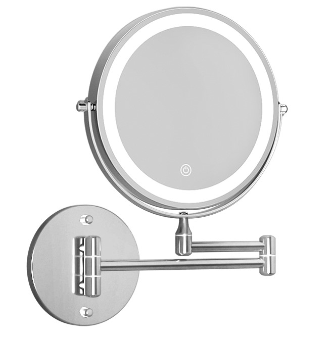 MM-E-EXTEN-10X-LED-7IN-202502281058-07 Embellir Extendable Makeup Mirror 10X Magnifying Double-Sided Bathroom Silver - Image 1