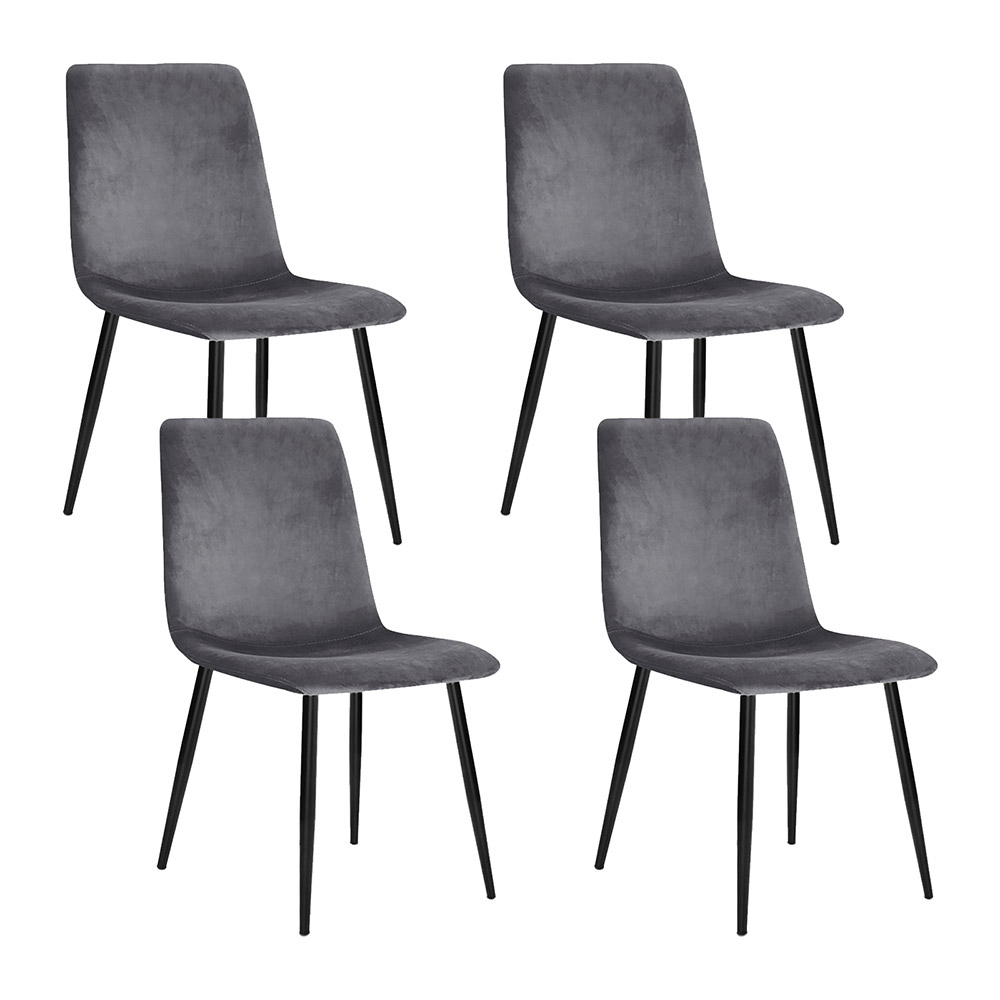 MO-DIN-03-VEL-GYX4-202502281138-07 Artiss Dining Chairs Set of 4 Velvet Horizontal Slope Grey - Image 1