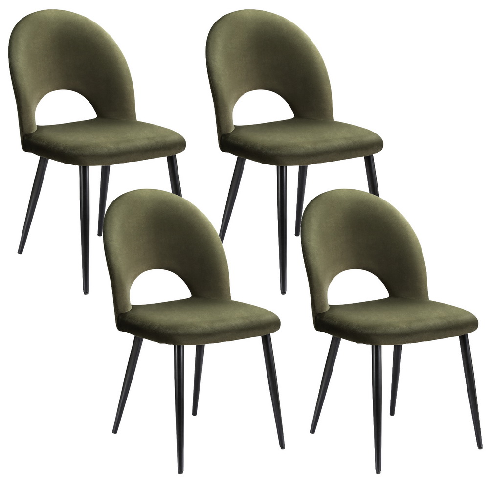MO-DIN-C-01-VEL-GNX4-202504231106-00 Artiss Dining Chairs Set of 4 Velvet Hollow Green - Image 1