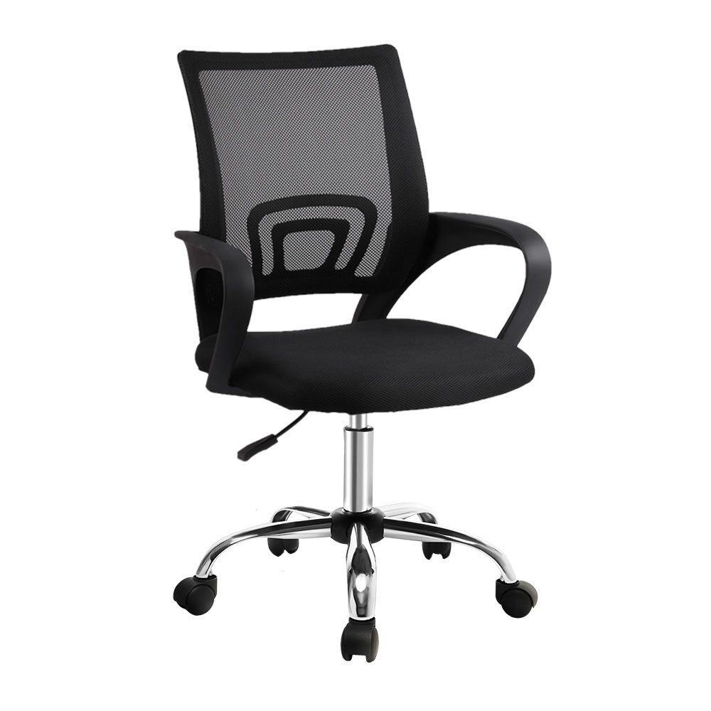 OCHAIR-G-2004-BK-19624-00 Artiss Mesh Office Chair Mid Back Black - Image 1