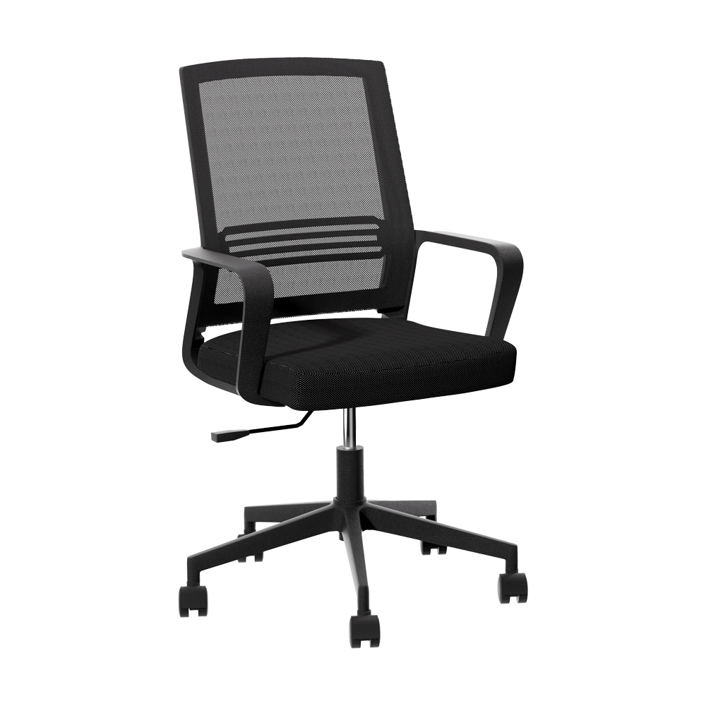 OCHAIR-K-MESH-BK-120933-00 Artiss Mesh Office Chair Computer Gaming Desk Chairs Work Study Mid Back Black - Image 1