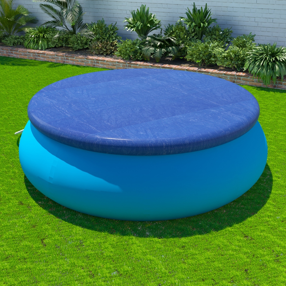 PC-244R-PE-BL-209168-06 Aqua Buddy Pool Cover Fit 2.44m Round Above-ground Ring Swimming Pool Blanket Blue - Image 1