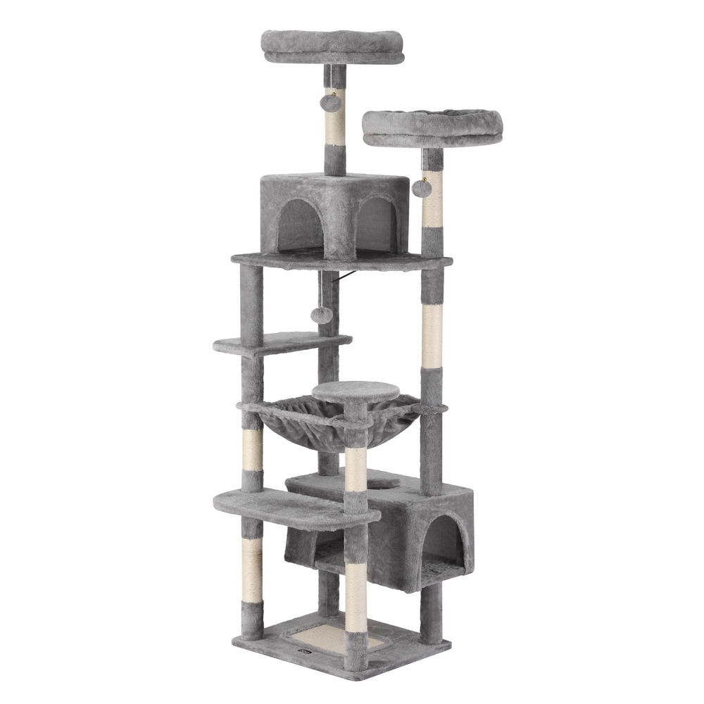 PET-CAT-L184-LTGR-202506111511-00 i.Pet Cat Tree 184cm Tower Scratching Post Trees Scratcher Condo House Light Grey - Image 1