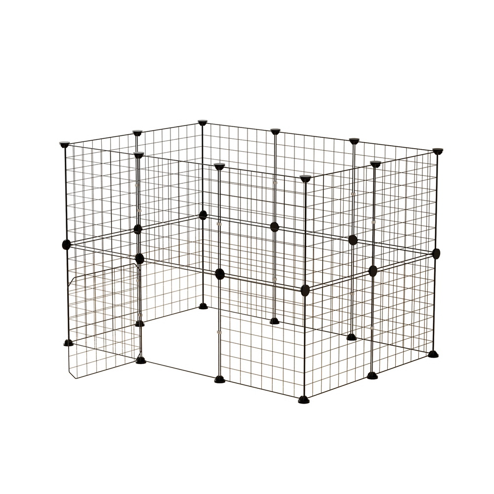 PET-DOGPLAYPEN-35-BK-161825-00 i.Pet Pet Dog Playpen Enclosure Cage 20 Panel Puppy Fence Play Pen Foldable Metal - Image 1