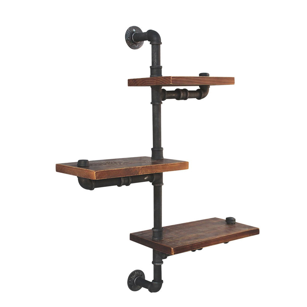 PIPE-84-3LVL-ADJUST-00 Artiss Floating DIY Pipe Shelf 3 Tiers - IVAN - Image 1