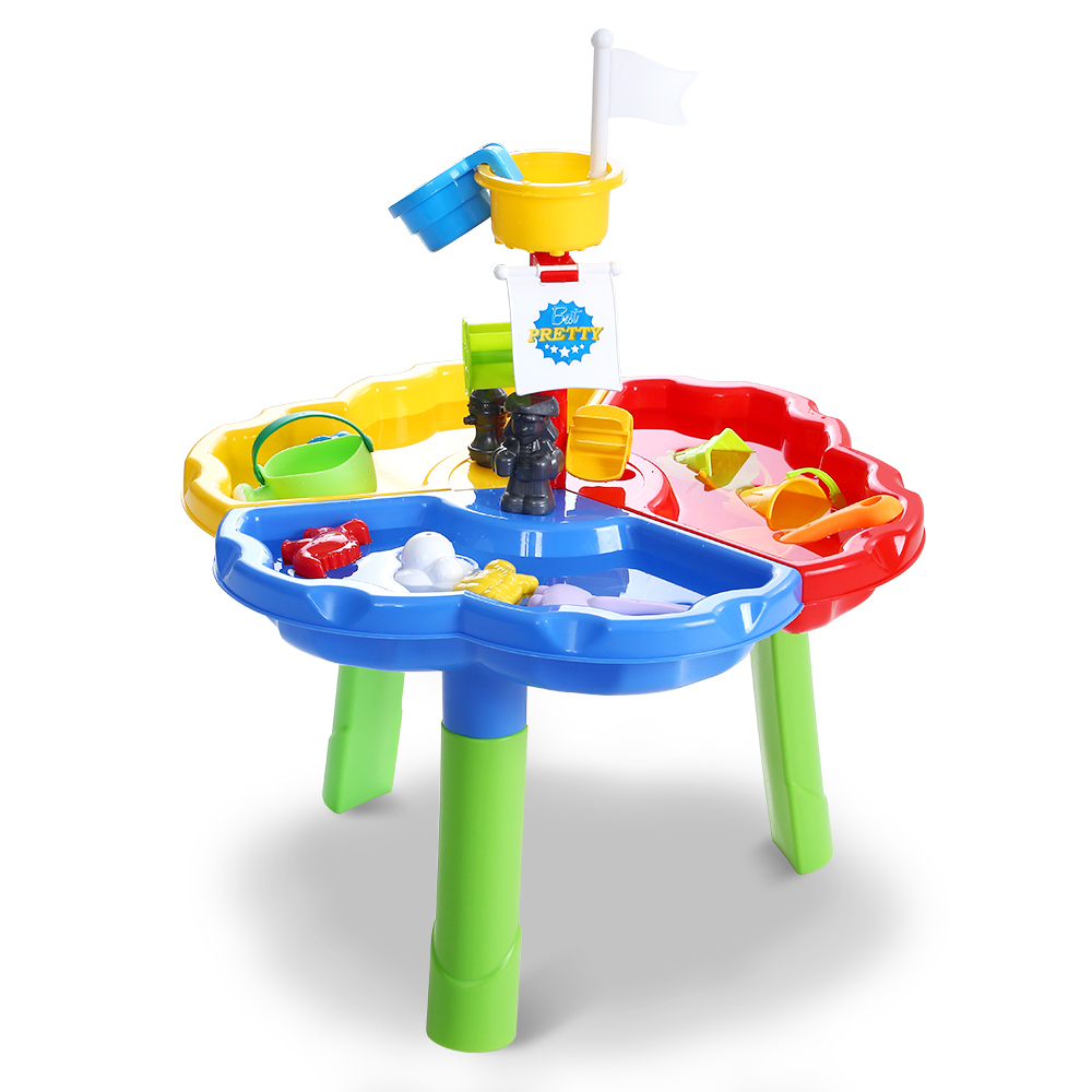 PLAY-MAST-BU-00 Keezi Kids Sandpit Pretend Play Set Outdoor Sand Water Table Beach Toy - Image 1