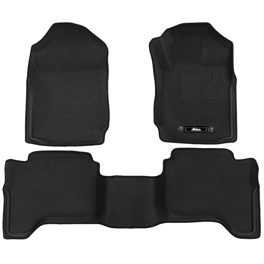RUBBER-MAT-FORD-RA-18728-00 Weisshorn Car Floor Mats Rubber Fits Ford Ranger PX PX2 PX3 Dual Cab 2011-2022 3D - Image 1
