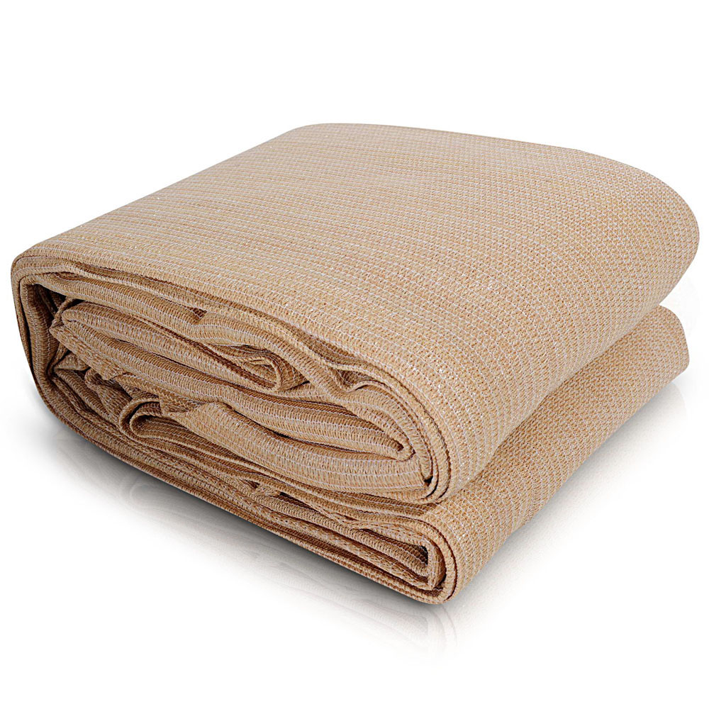 SAIL-L-2X4-C-SA-00 Instahut Shade Sail 2x4m Rectangle 185GSM 95% Sand Shade Cloth - Image 1