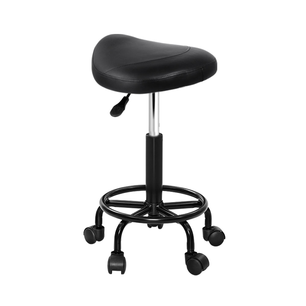 SALON-B-ERG-NEW-BK-00 Artiss Salon Stool Saddle Swivel Chair - Image 1