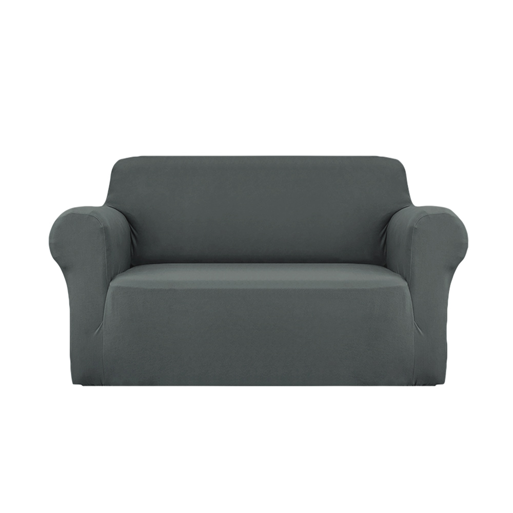SCOVER-ST-2-GY-00 Artiss Sofa Cover Couch Covers 2 Seater Stretch Grey - Image 1