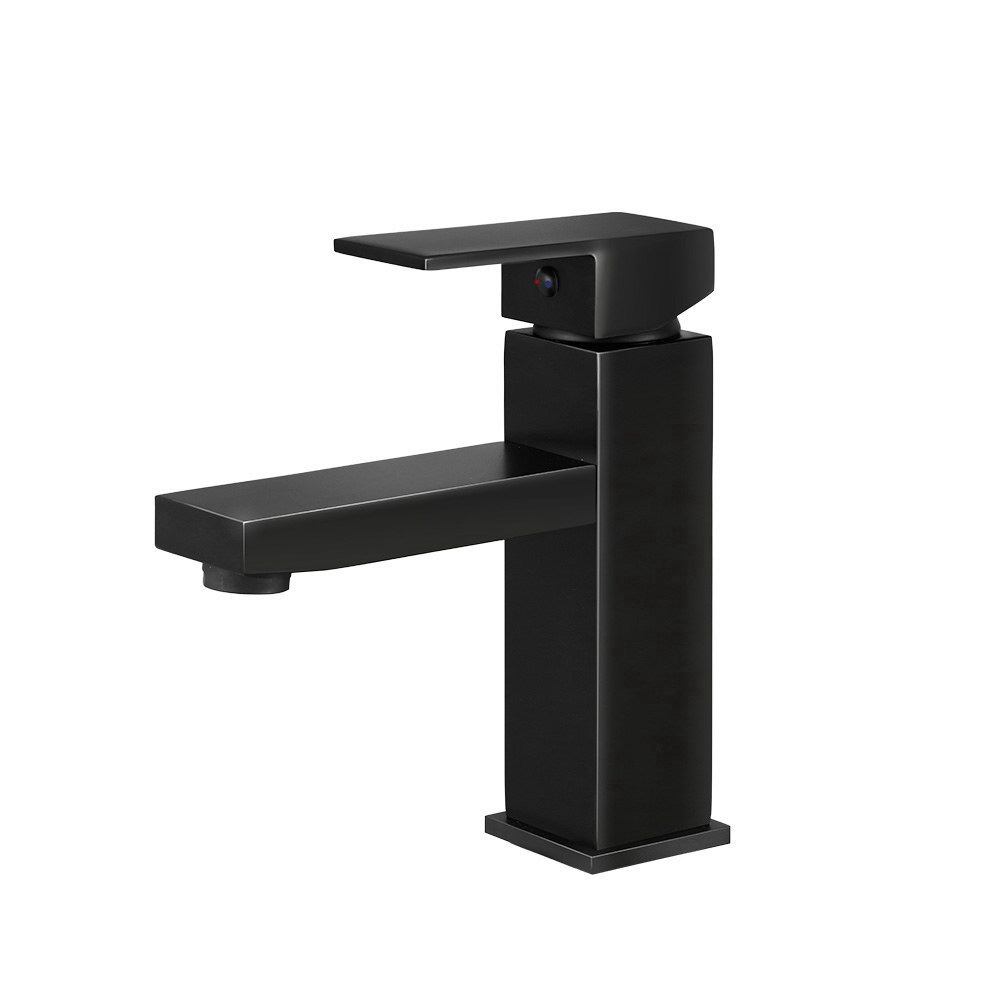 TAP-A-81H57-BK-18269-00 Cefito Bathroom Basin Mixer Tap Square Faucet Vanity Laundry Black - Image 1