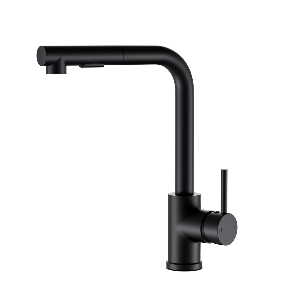 TAP-A-82H48-BK-161817-00 Cefito Kitchen Mixer Tap Pull Out Rectangle 2 Mode Sink Basin Faucet Swivel WELS Black - Image 1