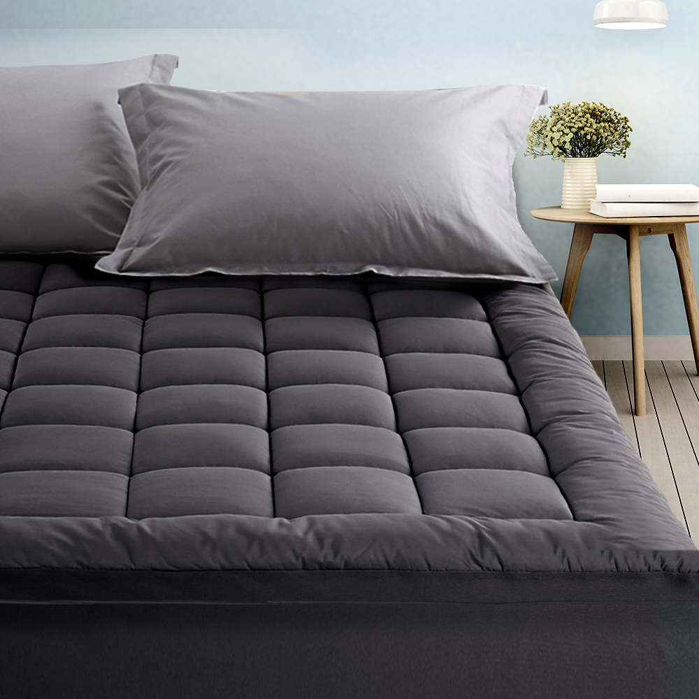 TOPPER-CHAR-Q-202502281428-00 Giselle Bedding Mattress Topper Pillowtop Bamboo Charcoal Queen - Image 1