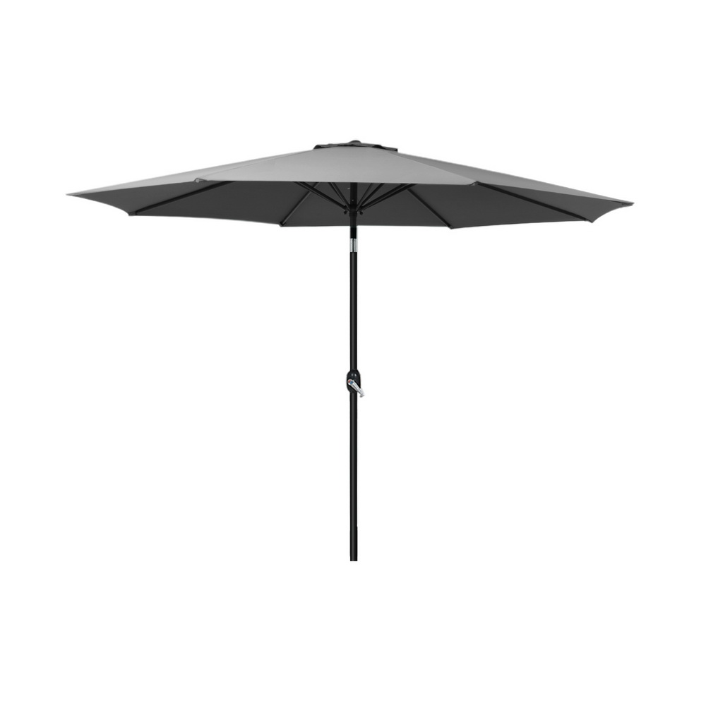 UMB-POLE-27-TIL-CO-190816-00 Instahut Outdoor Umbrella 2.7m Beach Pole Garden Tilt Sun Patio UV Charcoal - Image 1