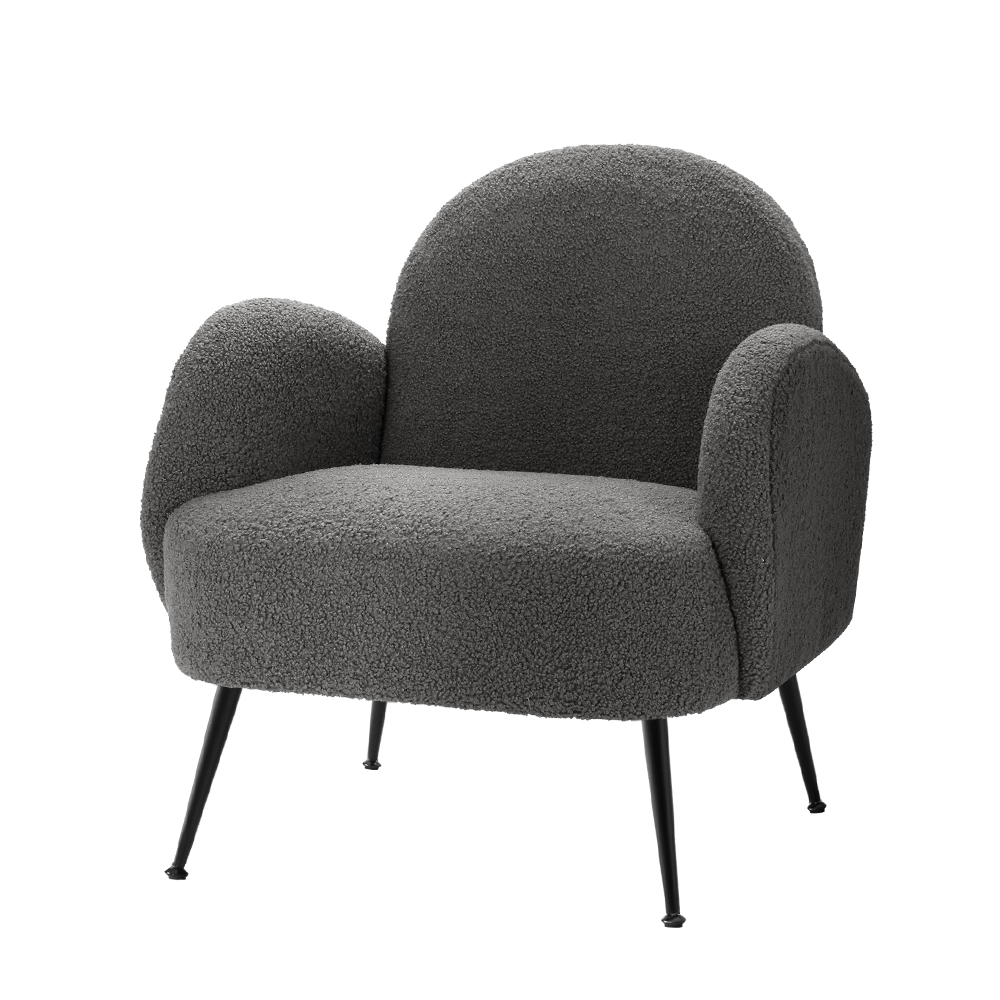 UPHO-C-ARM-5101-CH-202502281220-07 Artiss Armchair Boucle Charcoal Hanes - Image 1
