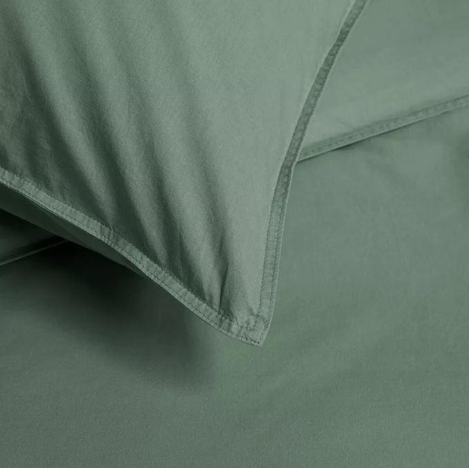 V107-1528539-200842-00 Organic Cotton Basic Green Quilt Cover Sets by Bedding House King - Image 1