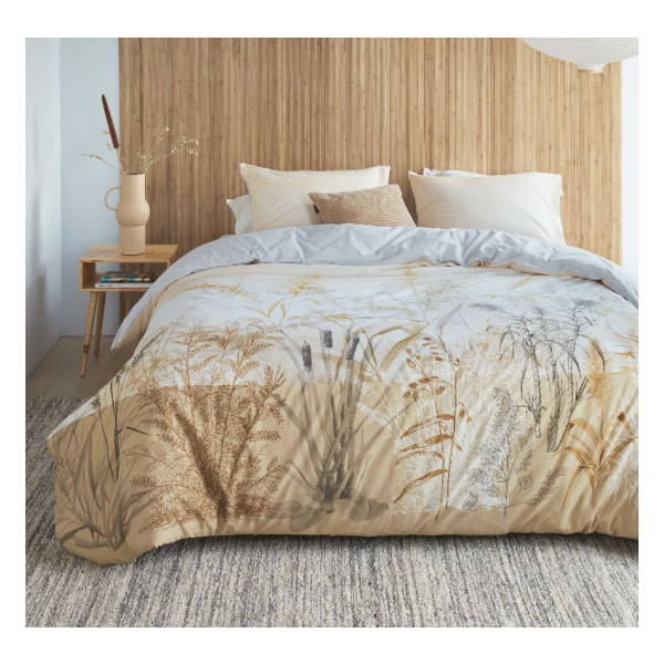 V107-1606862-200830-00 Florine Cotton Percale Sand Quilt Cover Sets by Bedding House Queen - Image 1