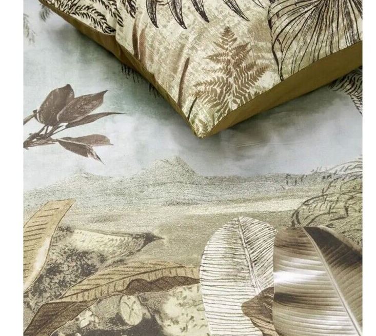 V107-1740269-200828-00 Banda Cotton Percale Green Quilt Cover Sets by Bedding House King - Image 1